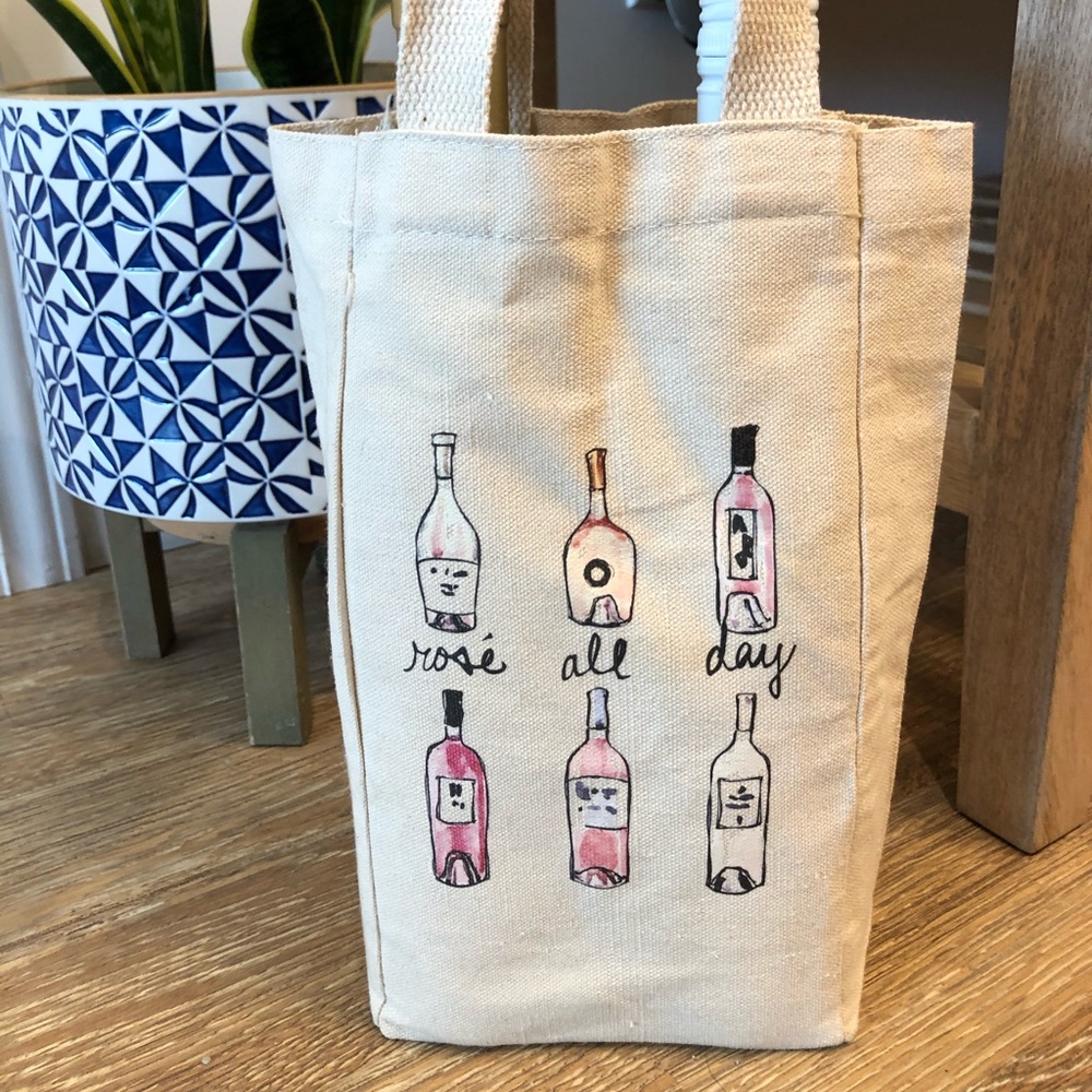Rose all day wine tote
